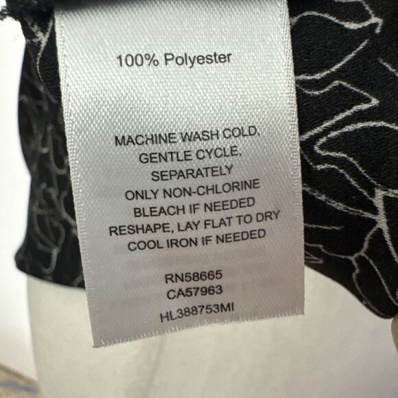 Trouve‎ Women V-Neck Wrap Top Collared XS Abstract Art Pattern Career Chiffon - Picture 5 of 9